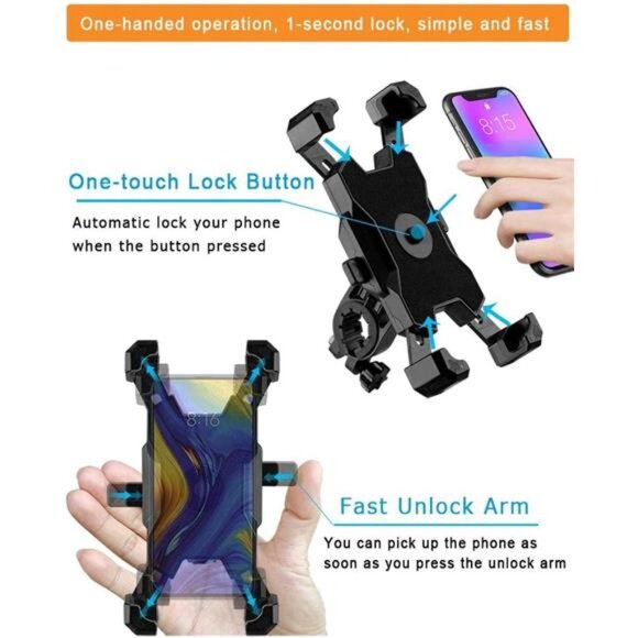 2024 Upgraded Bike Phone Mount, Easy Install and Quick Release Bicycle - - Picture 3 of 7